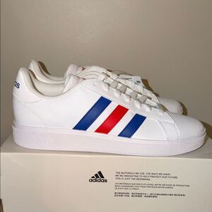 Adidas Grand Court Base 2.0 ‘White Red Blue’ GW9252 Men’s Size 8